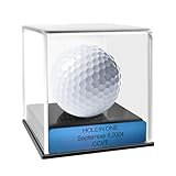 Custom Golf Hole-in-One Display Case, Acrylic Golf Ball Display Case, Custom Engraved Plaque, Commemorate Your Hole in One Shot (Sapphire Blue)