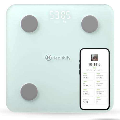 Image of Healthifyme Smart Scale, Weighing Scale For Body Weight Get Data Driven Smart Weight Loss And Track 11 Plus Key Body Metrics In Healthifyme App|1 Month Free Smart Plan| 2 Years Warranty (Green)
