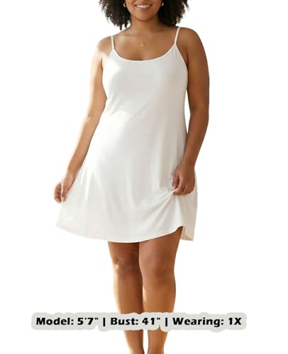 Image of 7th Element Women's Plus Size Slip Dress, Spaghetti Strap Summer Cami Sundress & Nightgown, Under Dresses & Beach Cover-up