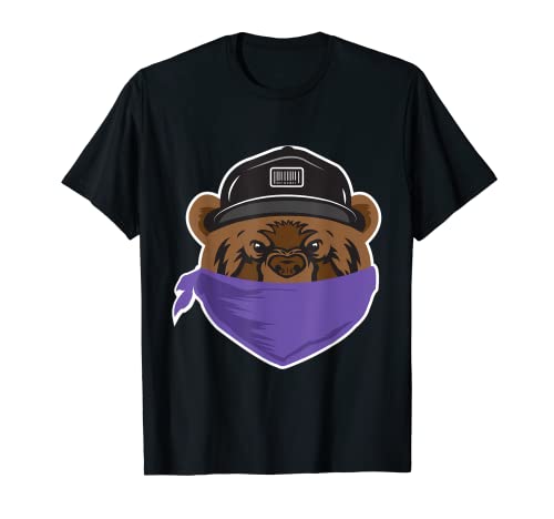T-Shirt mit braunem Grizzlybär, Bandana und Hut T-Shirt Cover