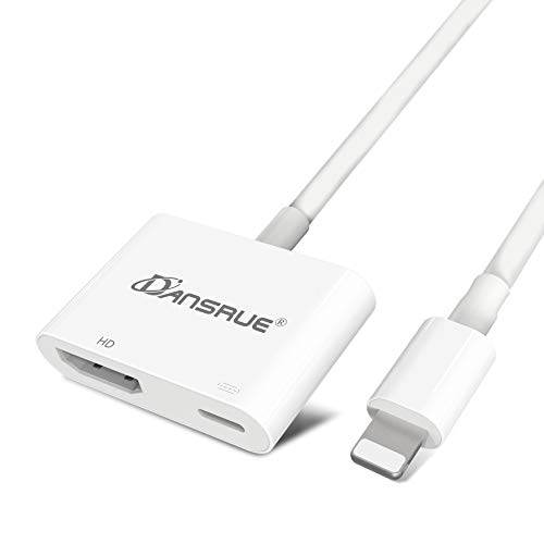 [Apple MFi Certified] Lightning to HDMI Digital AV Adapter,1080P Video & Audio Sync Screen Converter AV Adapter with Charging Port for iPhone HDMI Converter to HD TV/Projector/Monitor Support All iOS