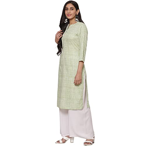 Image of Rangriti Olive Green Liva Straight Kurta for Women