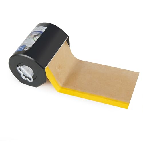 Image of Voomey Pre-Taped Masking Paper for Painting with Dispenser - 7 inch x 82 feet Tape and Drape Painters Paper for Covering Skirting, Frames, Cars and DIY Projects