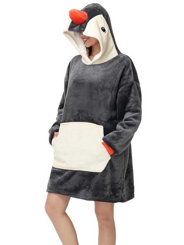 LATH.PIN Panda Übergroße Decken-Hoodie Flanell mit Kapuze Pulloverdecke Sweatshirt Unisex Kapuzenpullis – Ansicht 6