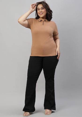 Image of Wear Your Opinion Women's Plus Size Tipped Collar Neck Polo Tshirt