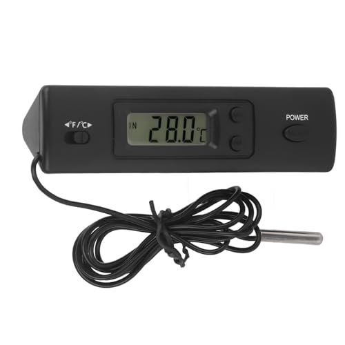 Digital LCD Thermometer with External Probe, Refrigerator Freezer Temperature Monitor, Indoor Outdoor Electronic Thermometer Gauge