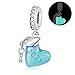 HuooNew 925 Sterling Silver, Graduation Series 2025 Glow-in-the-dark Heart Charm Fit European Bracelet Make Fashion Jewelry Gift for Women