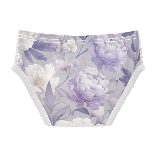 KLL Peonies Lilac Watercolor Ongrey Toddler Boys Pure Cotton Nighttime Underwear Cute Undies2