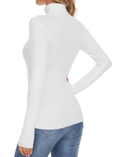 Image of Turtleneck Sweaters for Women Ribbed Long Sleeve Pullover Sweater