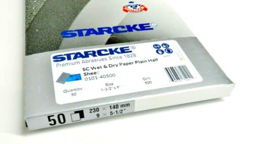 Matador Abrasive Wet or Dry Sandpaper 50 Sheet 500 Grit 5-1/2" x 9" Silicon Carbide Made in Germany