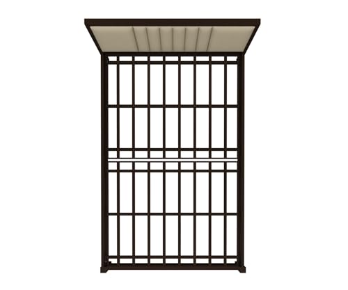 Image of Homdec Venus Wall-Supported Upholstered Headboard Metal Bed (Brown, Double)