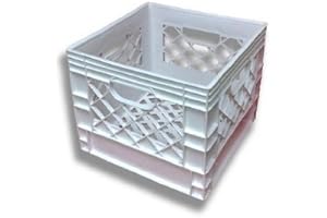Small White Plastic Storage Milk Crate 13"x13"x11"