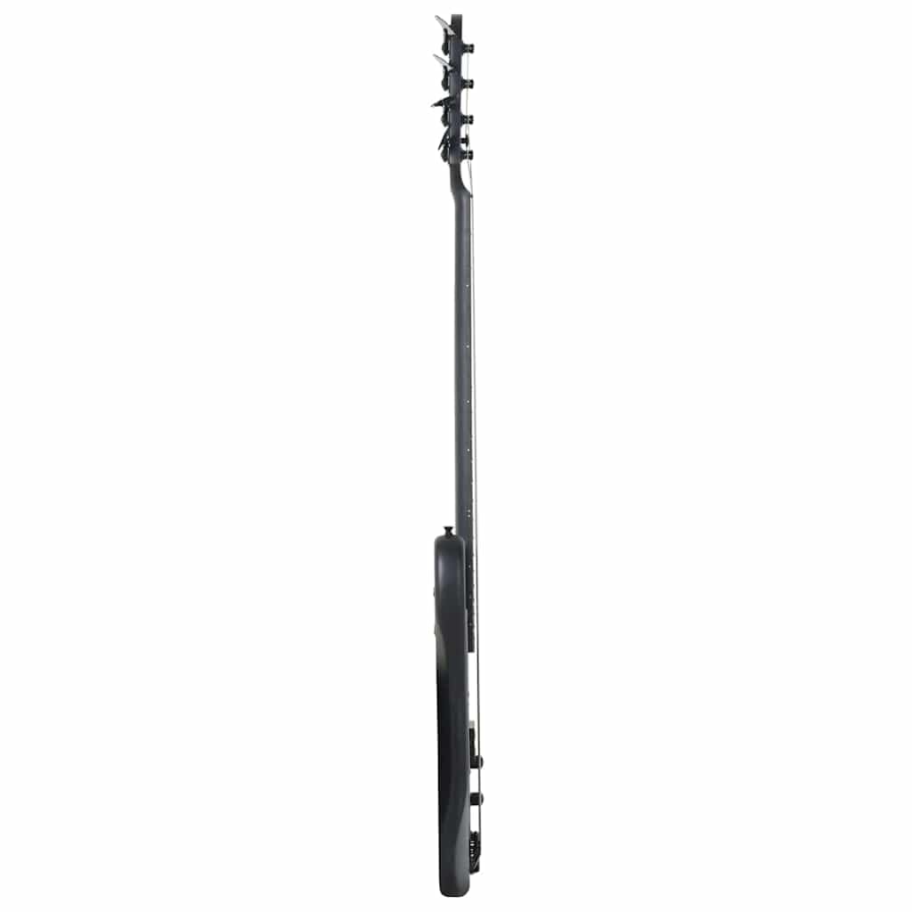 Bas elektryczny dla początkujących, czarny 4/4 46 cala z torbą, gitara basowa z litego drewna, stroik, kostka, kabel audio, pasek do noszenia do lekcji, ćwiczeń, studia, zespołu i występów