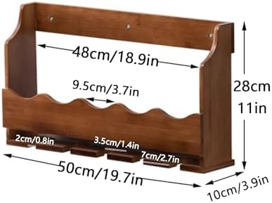 Wall Mounted Wine Rack - Rustic Wooden Liquor Shelf with Wave-Shaped Design, Easy Installation for Home Dining & Living Room Decor - Perfect for Wine Lovers