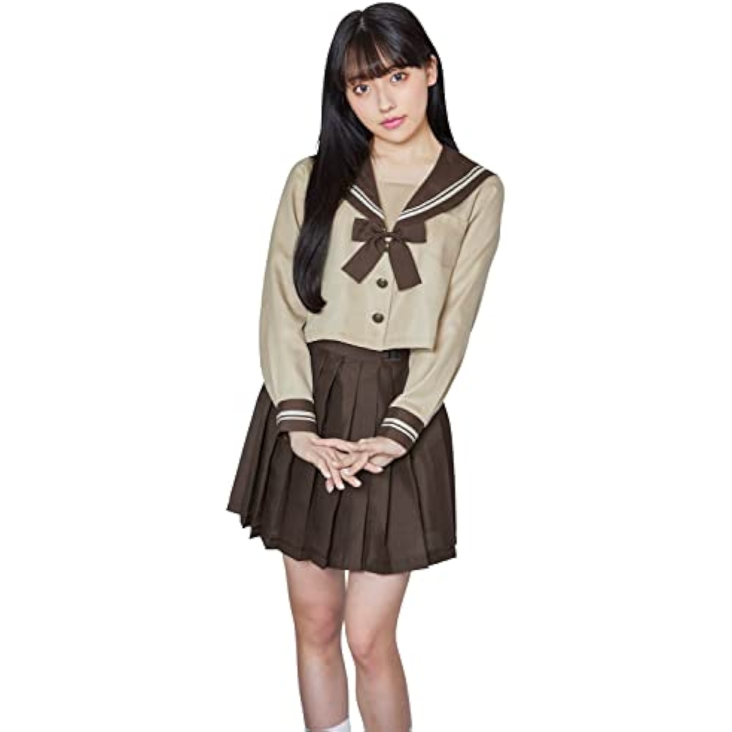 クリアストーン(Clearstone) オルチャンセーラー コスプレ ハロウィン セーラー ベージュブラウン レディース ブラウン 詳細画像1