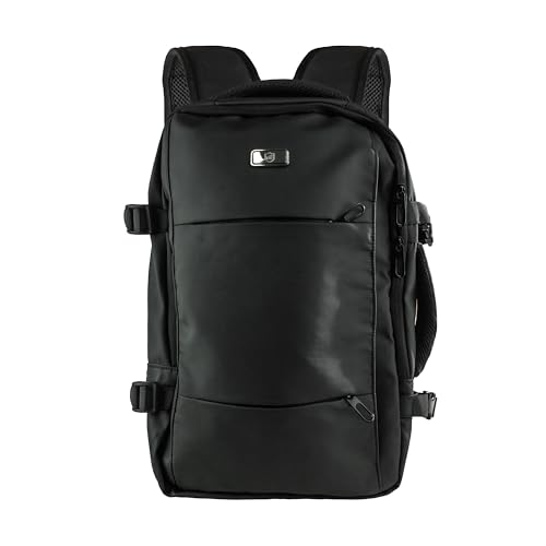 Gshield Mochila Mala de Mão Executiva Armor para Notebook até 17.3'' Expansível 27 a 40 Litros, Porta USB Integrada, Resistente à Água, Preta