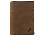 WANDERINGS Leather Travel Wallet with Passport Holder - 5.5' x 4' - Genuine Leather Case with RFID Blocking for Men and Women - Folding Wallet for Passports