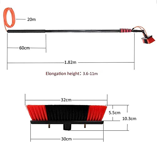 Cepillo cópico de limpieza de ventanas barra estensibile de 3 6 a 11 m para techos invernaderos y paneles solares limpiador eficiente al aire libre para ventanas bril