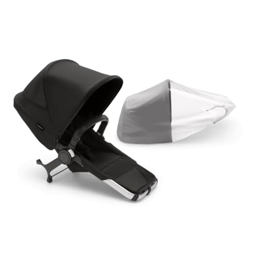 Bugaboo Juego de Extensión Donkey 5 Duo, Convierte tu Donkey 5 Mono en un carrito Duo, De Lado a Lado, Diseño Mejorado, Silla Reversible y Dirección a Una Mano, Midnight Black