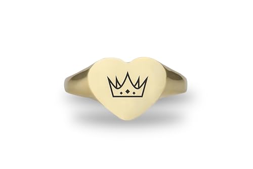 Bague de chevalière couronne gravée royale en argent massif ciselé - 4
