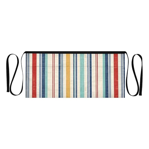 FASHON&FASCIN Server Apron with Pockets Waist Aprons Half Waitress Apron Striped Design for Gardening Restaurant,Multi5