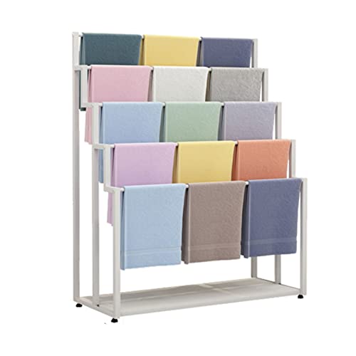 Soporte organizador de bufandas de 5 capas con ruedas, exhibición de suelo para bufandas, cinturones, corbatas, mantas, para tiendas minoristas o armarios del hogar
