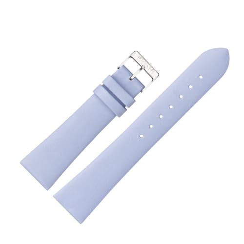 Stailer | Uhrenarmband aus echtem Leder | Lederarmband mit Edelstahl Metall Schließe |18mm (M)|18 mm (M)| Blau | Für Damen