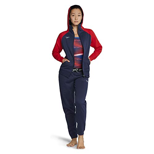 Speedo Women's Sweatshirt Full Zip Hooded Jacket Team Warm Up2