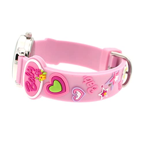 Reloj de niña Reloj de Mariposa 3D para niñas Reloj de Dibujos Animados Relojes Reloj de Cuarzo de Goma Relojes de Hora para niñas (Color : Purple Butterfly)