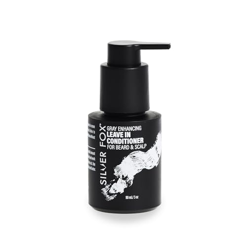 Godefroy Silver Fox Gray Enhancing Beard Brightener For All Hair Types Leave-In Conditioner Moisturizing Treatment for Gray & Silver Hair Non-Greasy Lightweight for Mens Beard & Scalp 3 OZ