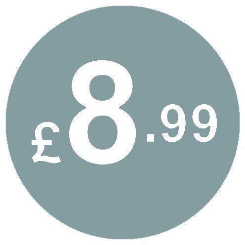 from 99p to £10 - Pack of 200 Silver 20mm Price Stickers/Sticky Labels - 40 Different Prices to Choose from (Silver £8.99)
