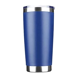 20oz Tumbler Stainless Steel Vacuum Insulated Mug with Lid, Double Wall Travel Mug, Durable Powder Coated Coffee Cup, Suitable for Ice Drinks and Hot Beverage (New Blue 1 pack)