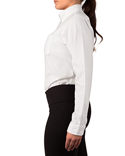 KNG Women’s White Button Down Long Sleeve Oxford Shirt2