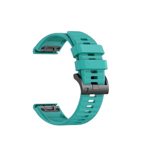 に適合シリコン製スポーツストラップ、Garmin Fenix 8 47mm/51mm/E/6 Pro/6/7/7 Pro/5/5 Plus/Forerunner 965/955/945/935に対応(Blue Green,26mm)