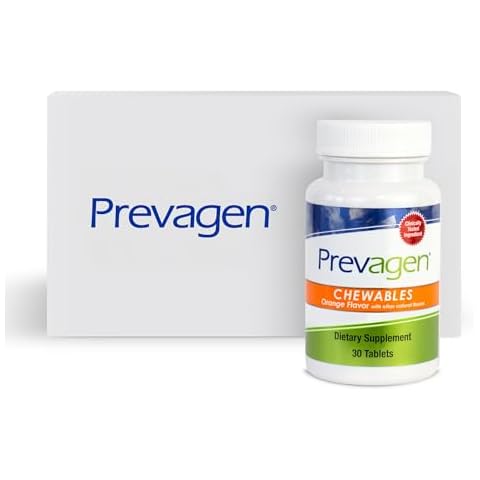 Prevagen Regular Strength 10mg, 30 Chewables|Orange-1 Pack| with Apoaequorin & Vitamin D with Attractive and Stackable Storage Box Cover