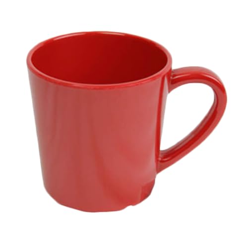 CR9018PR Mug/Cup, 7 oz., 3-1/8" Dia., Break-Resistant, Dishwasher Safe, Melamine, Pure red, BPA Free, NSF, Pack of 12