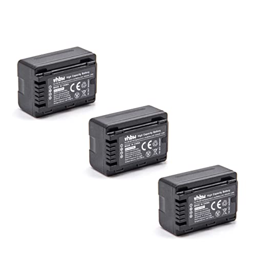  vhbw 3x batteria compatibile con Panasonic HC-V720, HC-V720GK, HC-V520MGK, HC-V520M fotocamera (1600mAh, 3,6V, Li-Ion), infochip