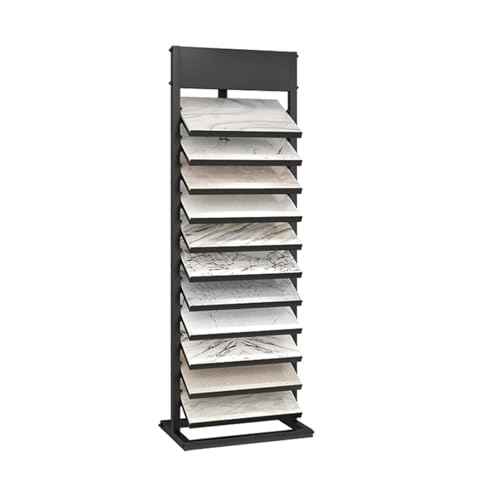 Présentoir de sol en porcelaine élégant et robuste pour showroom de carrelage