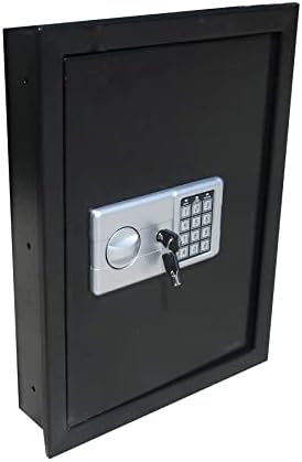 Digital Electronic Flat Recessed Wall Hidden Safe Security Box Jewelry Gun Cash (Black)