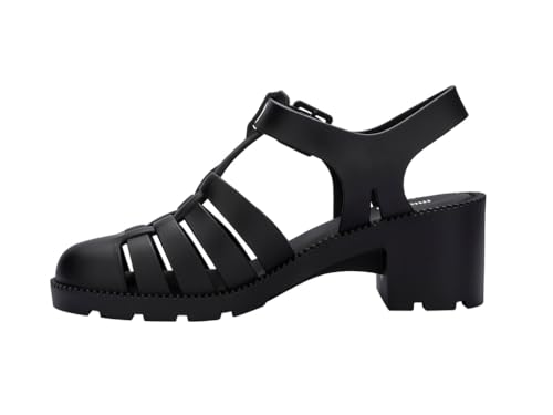 Melissa Possession Heel Fashion Sandals for Women - Iconic Fisherman Style with Medium Block Heel - Adjustable Buckle for Comfort - 100% PVC Upper/Insole/Sole - Bubblegum Scent