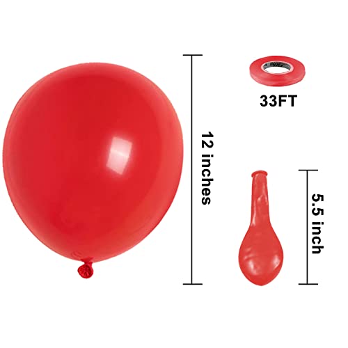 Image of KBZVNAF Red Balloons Latex Party Balloons - 50 Pack 12 inch Helium Red Balloons for Chirstmas Wedding Anniversary Baby Shower Birthday Party Decorations