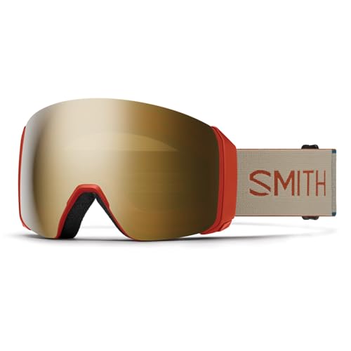 SMITH 4D Mag XL Snow Goggles – Adult Ski & Snowboarding Goggles with BirdsEye Vision, Anti-Fog Performance & 100% UV Protection – for Men & Women – Rust, ChromaPop Sun Black Gold Mirror