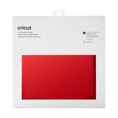 Image of Cricut Red | 30.5cm x 30.5cm (12 inch x 12 inch) | 8 Sheets | for use Cutting Machines. Requires Foil Transfer Tool, 2008721