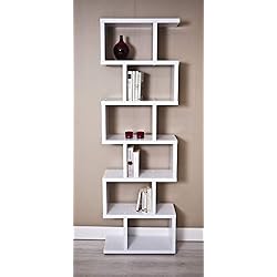 Estanteria Zig Zag Ikea TopKit | Estantería Zig Zag Florida 6360 | Medidas 191x60x28cm | Mueble de Salon | Estantería Decorativa | Blanco