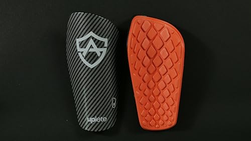 Shin Guards for Soccer – Youth & Adult Sizes for Kids, Boys, Girls, Men, Women – Carbon-Textured Protective Shin Pads with Free Bag for Cleats & Guards - Large