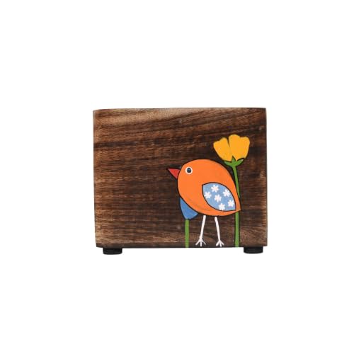 Image of Aakriti Art Creations Handcrafted Mango Wood Cutlery Rack for Kitchen & Dining Table |Wooden Cutlery Holder & Organizer | Kitchen Accessories | Dining Table Decoration Items |Indian Handicraft | Brown