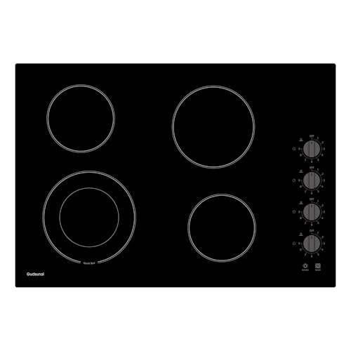 Gudsunal Cocina eléctrica de 30 pulgadas, 4 quemadores, quemador de doble anillo de 3000 vatios para hervir rápidamente, vidrio inastillable, interruptor de perilla, 9 niveles de calefacción, estufa