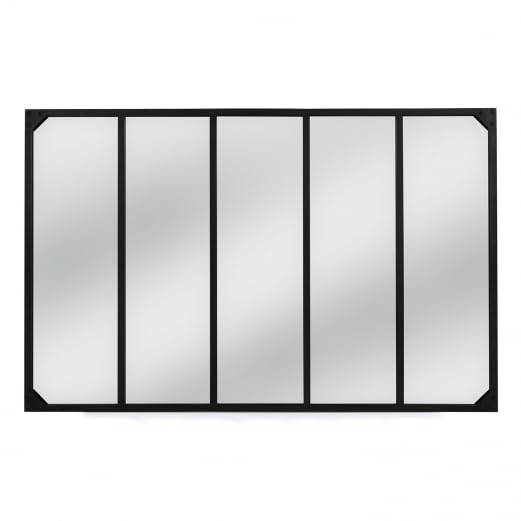 IDMarket – Espejo de cristal con 5 tiras de diseño industrial 140 x 84 cm