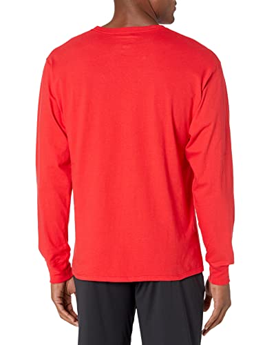 Champion Mens Classic Jersey Long-Sleeve Tee Shirt, Scarlet, Large US2