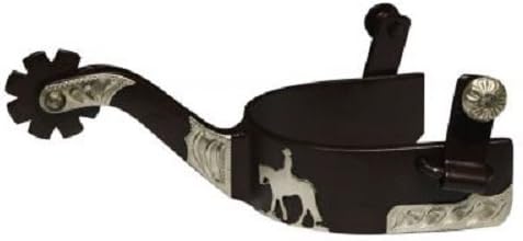 Showman Brown Adult Steel Rowel Spur with Pleasure Horse Overlay and Engraved Silver Accents